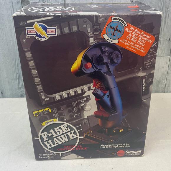 Vintage Suncom F-15E Hawk Tactical Control Stick Serial Plug Computer Joystick - Picture 1 of 5